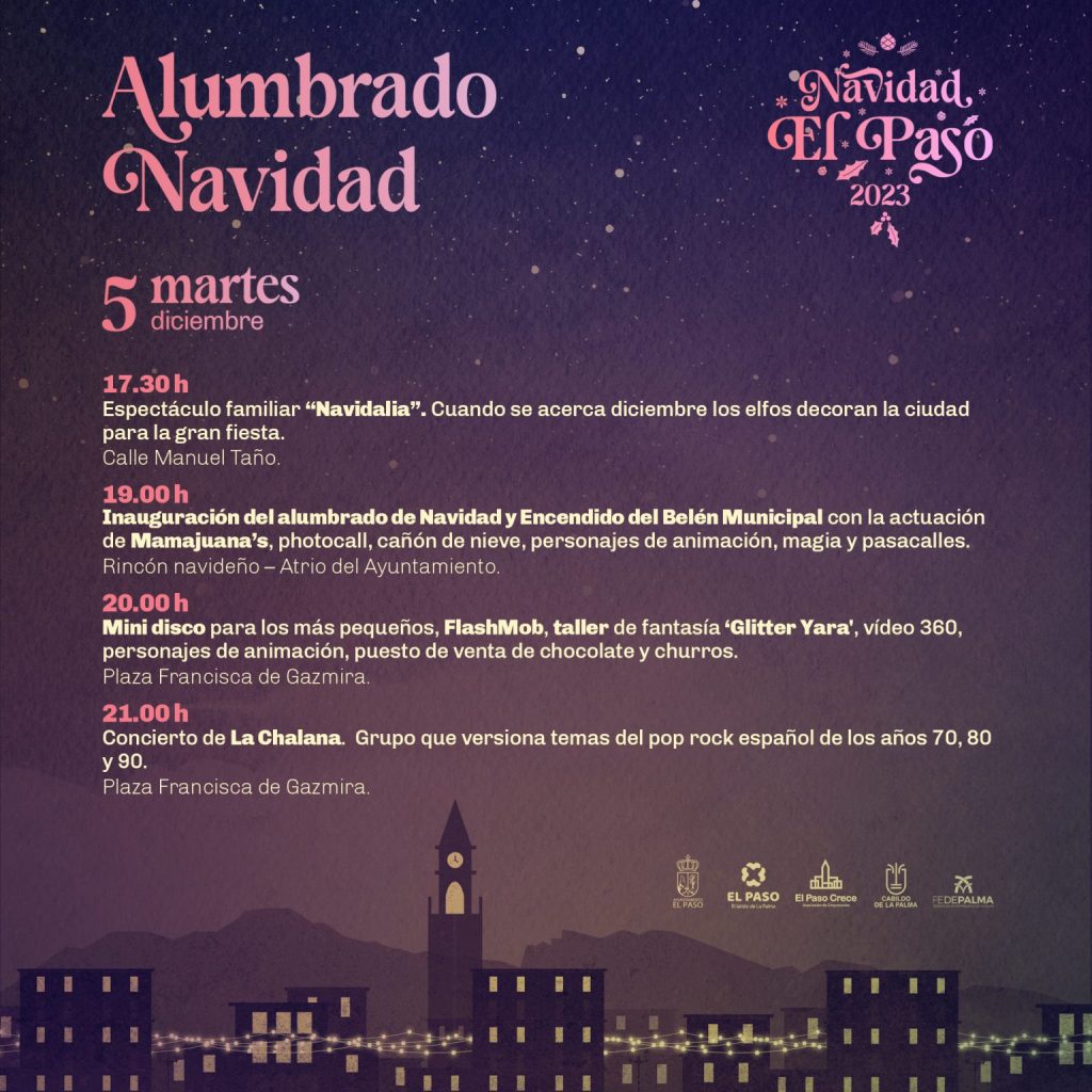 Programa de Actos, Eventos y Fechas de las Navidades en El Paso 2024-2025
