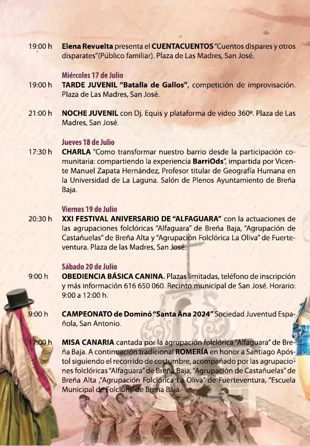 Fiestas de San José del 5 al 26 de julio
